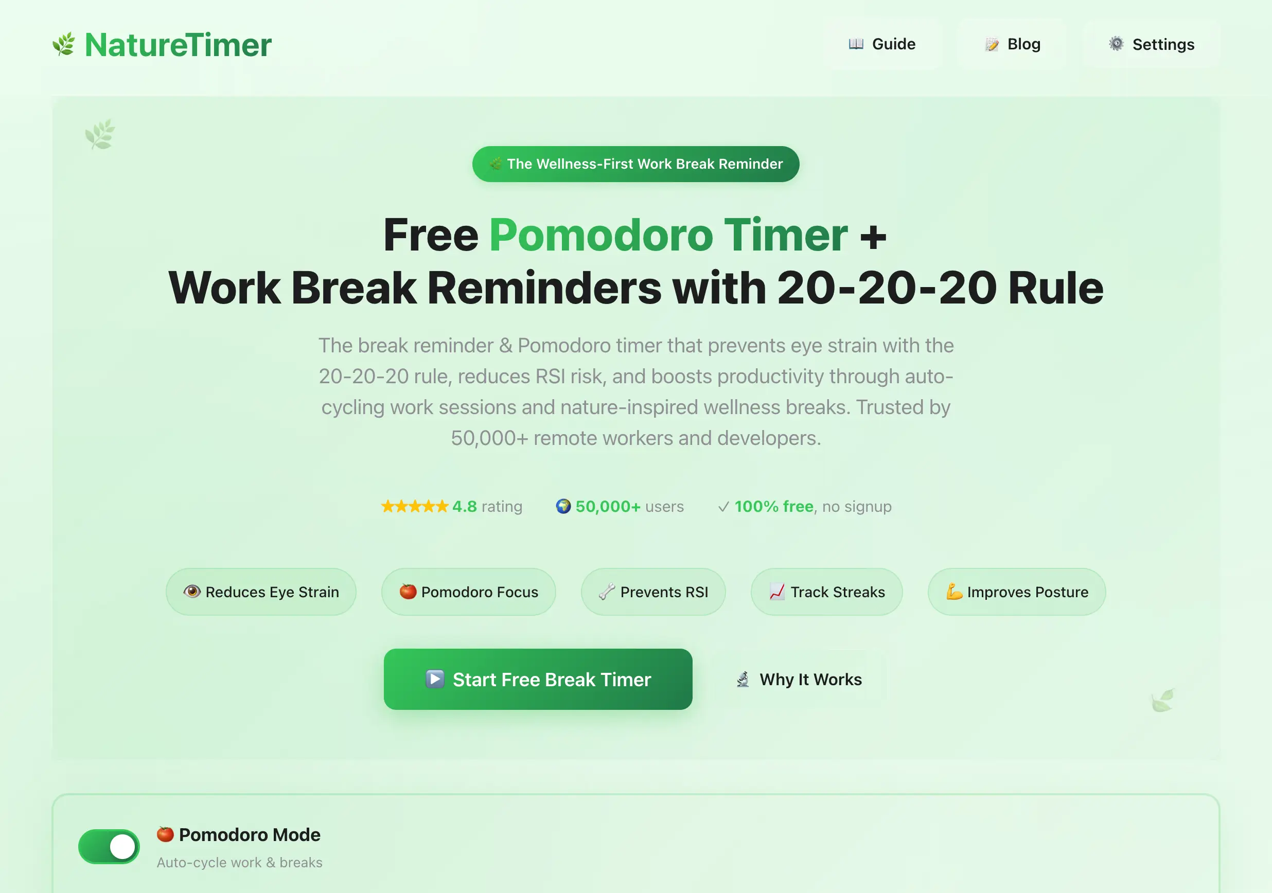 Nature Timer - Mobile App